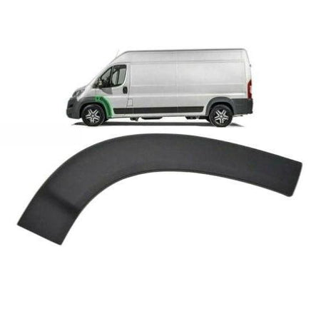 Embout - Tour d'aile avant gauche pour FIAT DUCATO III phase 2 depuis 2014, partie arrière, mod. 250, noire, Neuf