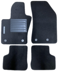 Kit 4 Tapis de sol Auto pour JEEP RENEGADE depuis 2014, avec sigle RENEGADE, moquette noire et CLIPS 20CM, Neuf