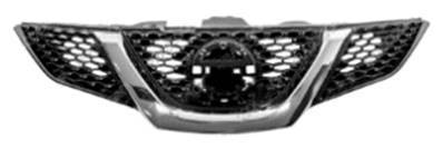 Grille radiateur centrale pour NISSAN QASHQAI II ph. 1 2014-2017, noir, profils chrome, Neuve