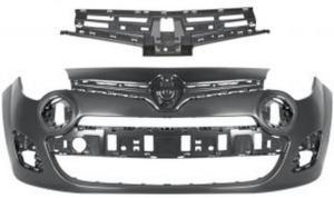 Pare chocs avant pour RENAULT TWINGO II phase 2 de 2012 à 2014, avec support de grille, Noir à apprêter