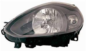 Phare Optique avant gauche pour FIAT PUNTO EVO, 2009-2011, H4, fond noir, Neuf