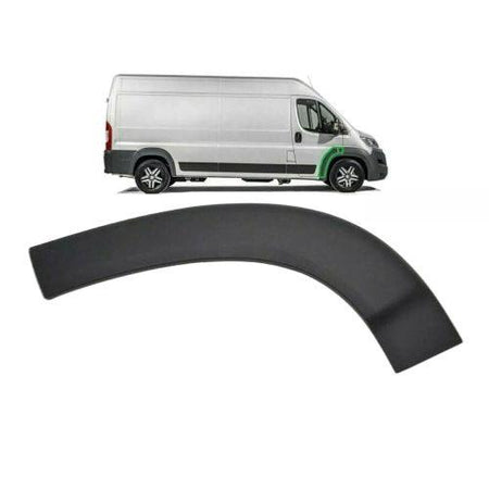 Embout - Tour d'aile avant droite pour FIAT DUCATO III phase 1, 2006-2014, partie arrière, mod. 250, noire, Neuf