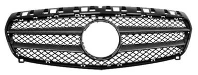 Grille radiateur centrale pour MERCEDES (W176) CLASSE A 2012-2015, moulure gris argent, Noire, Neuve