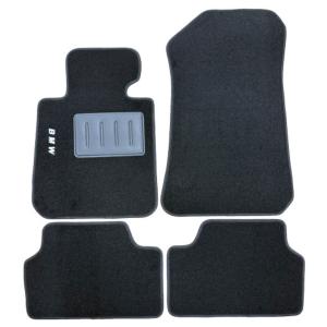 Kit 4 Tapis de sol Auto pour BMW SERIE 1 E81-E87-E87N, 2004-2011, avec sigle S1, moquette noire, avec CLIPS, Neuf