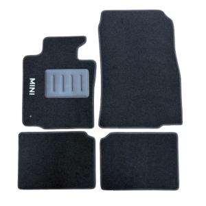 Kit 4 Tapis de sol Auto pour MINI COUNTRYMAN R60, 2010-2017, avec sigle COUNTRYMAN, moquette noire, avec CLIPS, Neuf