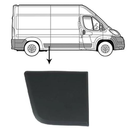 Moulure arrière droite partie avant pour FIAT DUCATO 3 phase 1, 2006-2014, noire, Neuve