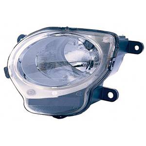 Phare Optique avant gauche pour FIAT 500 phase 1, 2007-2015, H1, (inférieur), feu de jour diurne, Neuf