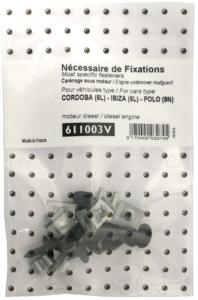 Kit de fixation assemblage Cache sous moteur pour SEAT IBIZA III (6L), 2002-2008 (modèle diesel), Neuf