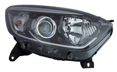 Phare Optique avant droit pour RENAULT CAPTUR, 2013-2017, H1+H1, corps noir et profil chromé, Neuf