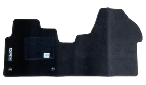 Tapis de sol Auto pour PEUGEOT EXPERT depuis 2016, avec sigle EXPERT, moquette noire et clips, Neuf