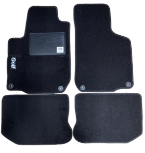 Kit 4 Tapis de sol Auto pour VOLKSWAGEN GOLF IV de 1997 à 2003, avec sigle GOLF et clips, Neuf