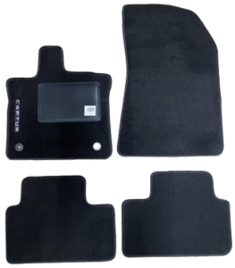 Kit 4 Tapis de sol Auto pour RENAULT CAPTUR depuis 2020, avec sigle CAPTUR, avec CLIPS, Neuf