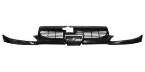 Grille de calandre supérieure pour PEUGEOT 206 ph.2, 2003-2009, complète, (sous phares), à peindre