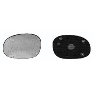 Miroir Glace rétroviseur gauche pour PEUGEOT 206 ph.2, 2003-2009, dégivrant, asphérique, à clipser