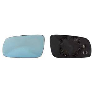 Miroir Glace rétroviseur gauche pour AUDI A3 I phase 1, 1996-2000, (grand modèle), bleu, asphérique