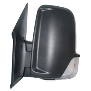 Rétroviseur gauche manuel pour VOLKSWAGEN CRAFTER, 2006-2011, (court), feu clignotant, noir, Neuf