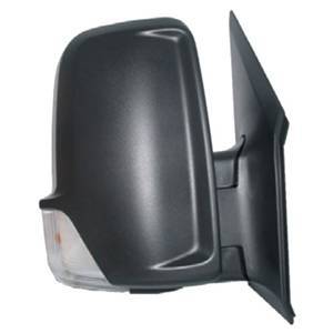 Rétroviseur droit manuel pour VOLKSWAGEN CRAFTER, 2006-2011, (court), feu clignotant, noir, Neuf