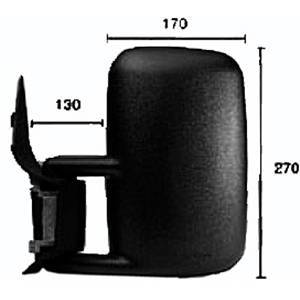 Rétroviseur gauche manuel pour MERCEDES SPRINTER I (W901-W905), 2000-2006, (bras court), noir, Neuf