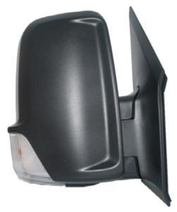 Rétroviseur droit pour VOLKSWAGEN CRAFTER phase 2 2011-2017, réglage manuel, feu clignotant, noir, Neuf