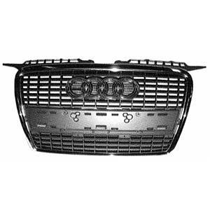 Grille de calandre centrale pour AUDI A3 II ph.1 SPORTBACK 2004-2008, noire, profil chromé, pare chocs avant