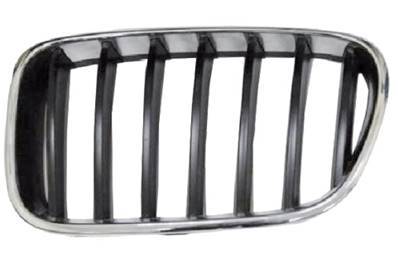 Grille de radiateur gauche pour BMW X3 F25 2010-2015, contour chromé, lames noires, Neuf