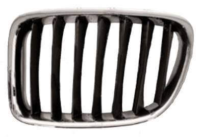 Grille de radiateur gauche pour BMW X1 E84 ph. 1 2009-2012, noir avec profil chromé, Neuf