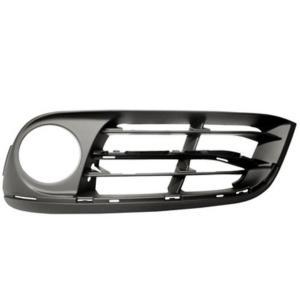 Grille pare chocs avant gauche pour BMW Serie 5 F10N, 2013-2016, trous moulure, trou feu antibrouillard, noire, Mod. LUXURY MODERN LINE, Neuve