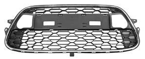 Grille de calandre centrale pour CITROËN C3 II ph.1 2009-2013 noire contour chromé, pare chocs avant