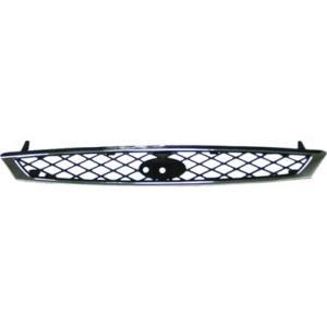 Grille de calandre centrale, supérieure pour FORD FOCUS 1 phase 2, 2001-2004, contour chromé,(Ghia)