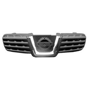 Grille de calandre supérieure pour NISSAN QASHQAI I ph.1, 2007-2010, noire & chromée, (sans logo)