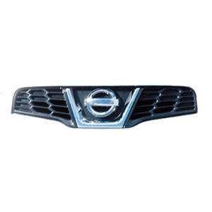 Grille de calandre supérieure pour NISSAN QASHQAI I ph.2, 2010-2014, noire & chromée, (sans logo)