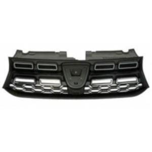 Grille calandre centrale supérieure pour DACIA SANDERO STEPWAY II phase 2, 2016-2020, noire, moulures chromées, Neuve