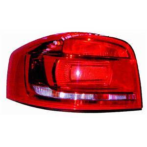 Feu arrière gauche pour AUDI A3 II ph.3 (3 portes) 2008-2012, (rouge), Neuf