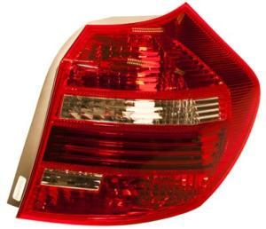 Feu arrière droit pour BMW SERIE 1 E87N de 2007 à 2011, modèle 5 portes, LED, chrome, rouge et blanc, Neuf