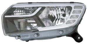 Phare Optique avant gauche pour DACIA SANDERO II phase 2, 2016-2020, H7+H7+PY21W, avec feu diurne à LED, Neuf