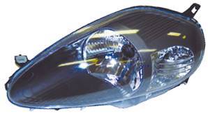 Phare Optique avant gauche pour FIAT GRANDE PUNTO depuis 06/2008, H4, noir, Neuf