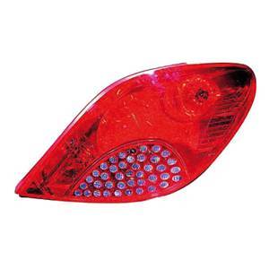 Feu arrière droit pour PEUGEOT 207 phase 1, 2006-2009, (rouge), Neuf