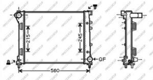 Radiateur de refroidissement pour FIAT 500 phase I, du 07/2007 au 07/2015, Neuf