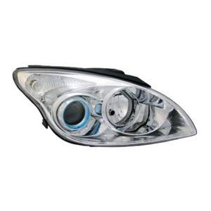 Phare Optique avant droit pour HYUNDAI i30 I phase 2 2007-2010, H7+H1, corps chromé, Neuf