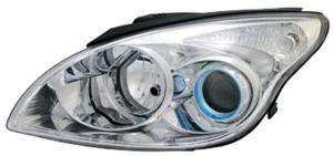 Phare Optique avant gauche pour HYUNDAI i30 I phase 1 2007-2010, H7+H1, corps chromé, Neuf