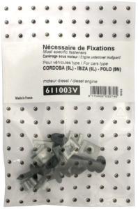 Kit de fixation assemblage Cache sous moteur pour VOLKSWAGEN POLO IV (9N), 2001-2009 (modèle diesel), Neuf