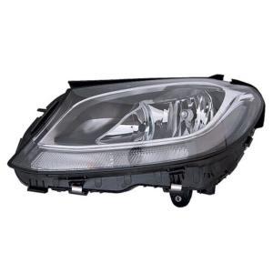 Phare Optique avant gauche à LED pour MERCEDES CLASSE C phase 2, depuis 2018 (W205), H7+H7+PWY24W, noir, Neuf