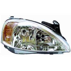 Phare Optique avant droit pour OPEL CORSA C phase 1, 2001-2002, H7+H7, électrique, (type Valeo)