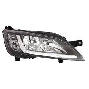 Phare Optique avant droit pour FIAT DUCATO III phase 2 depuis 2014 >, H7+H7, (fond noir), Neuf