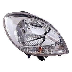 Phare Optique avant droit pour RENAULT KANGOO I phase 2 2003-2007, H4, chromé, feu clignotant blanc