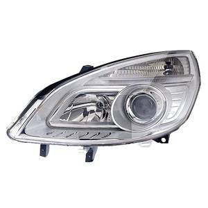 Phare Optique avant gauche pour RENAULT SCENIC II phase 2, 2006-2009 H7+H1, fond chromé, Neuf