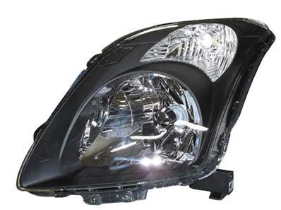 Phare Optique avant gauche pour SUZUKI SWIFT, 2005-2010, H4, corps noir, Neuf