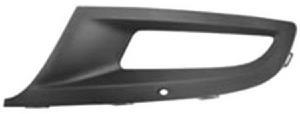 Grille de calandre gauche pour VOLKSWAGEN POLO V phase 1, 2009-2014 noire, trou feu antibrouillard